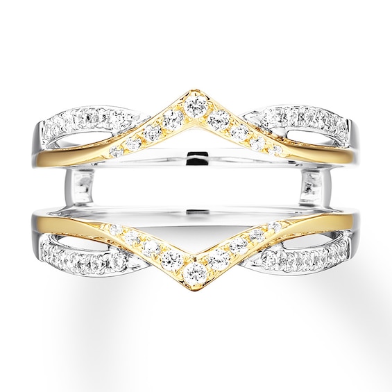 Diamond Enhancer Ring 1/3 ct tw Round-cut 14K Two-Tone Gold