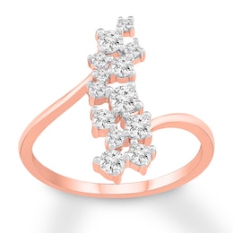 Diamond North South Ring 1/2 ct tw Round-cut 10K Rose Gold