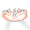 Thumbnail Image 1 of Diamond Chevron Ring 3/8 ct tw Round-cut 10K Rose Gold
