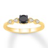 Thumbnail Image 1 of Black & White Diamond Ring 1/3 ct tw Round-cut 10K Yellow Gold