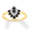 Thumbnail Image 1 of Black & White Diamond Ring 3/8 ct tw Round-cut 10K Yellow Gold