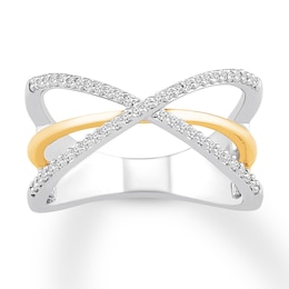 Diamond Ring 1/5 ct tw Round-cut 10K Two-Tone Gold