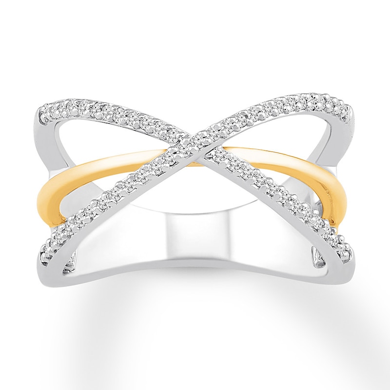 Main Image 1 of Diamond Ring 1/5 ct tw Round-cut 10K Two-Tone Gold