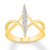 Thumbnail Image 1 of North-South Diamond Ring 1/5 ct tw Round-cut 10K Yellow Gold