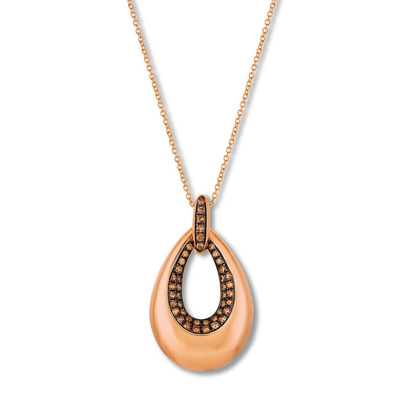 Le Vian Chocolate Diamond Necklace 1/3 ct tw 14K Rose Gold 18