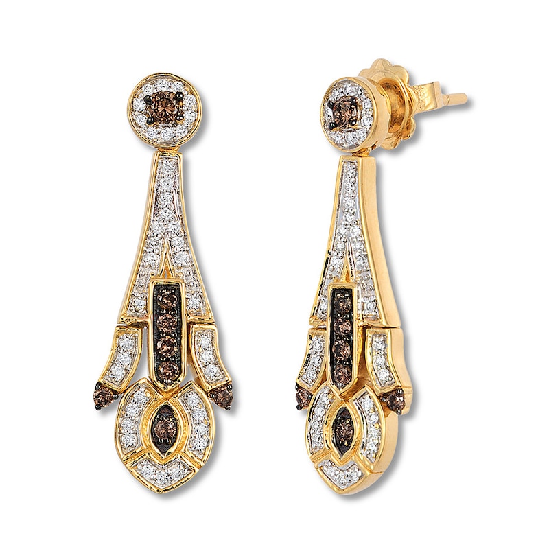 Le Vian Chocolate Diamond Earrings 1/2 ct tw 14K Honey Gold
