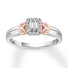 Diamond Ring 1/5 ct tw Round & Baguette 10K Two-Tone Gold