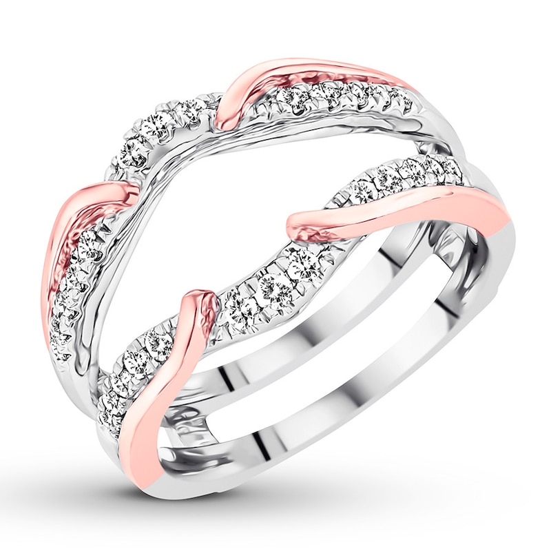 Main Image 4 of Diamond Enhancer Ring 1/3 ct tw Round-cut 14K Two-Tone Gold