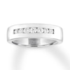 Thumbnail Image 0 of Men's THE LEO Diamond Wedding Band 3/8 ct tw Round-cut 14K White Gold