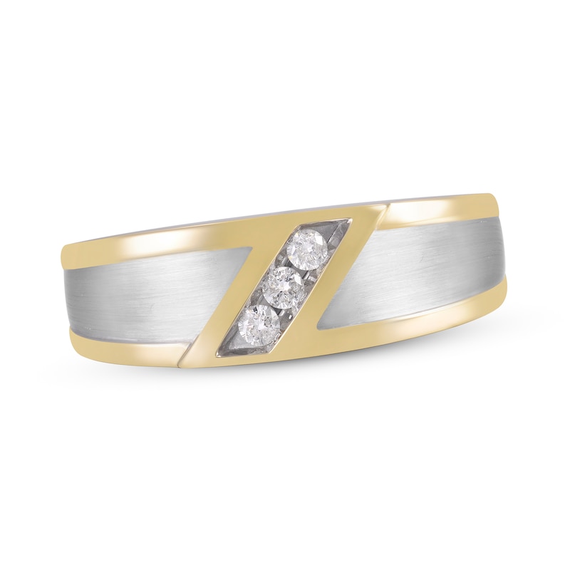 Main Image 1 of Men's Diamond Wedding Band 1/8 ct tw 10K Yellow Gold