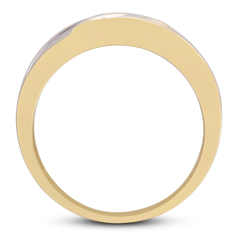 Main Image 2 of Men's Diamond Wedding Band 1/8 ct tw 10K Yellow Gold
