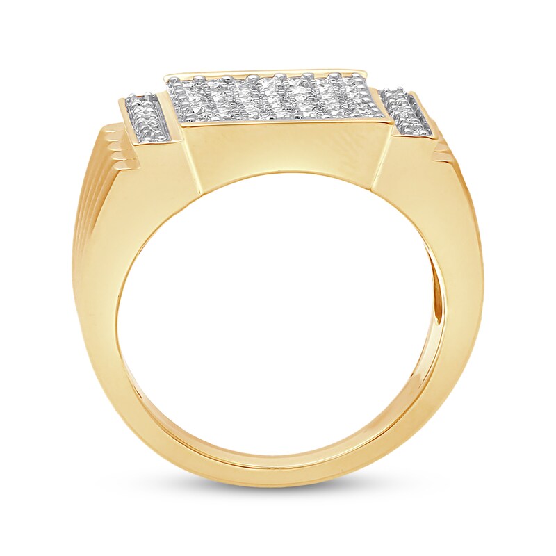 Men's Diamond Ring 1 ct tw Round-cut 10K Yellow Gold