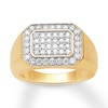 Men's Diamond Ring 1 ct tw Round-cut 10K Yellow Gold