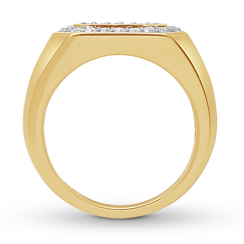 Men's Diamond Ring 1 ct tw Round-cut 10K Yellow Gold