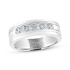 Men's THE LEO Diamond Wedding Band 1 ct tw Round-cut 14K White Gold