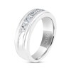 Men's THE LEO Diamond Wedding Band 1 ct tw Round-cut 14K White Gold