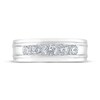 Men's THE LEO Diamond Wedding Band 1 ct tw Round-cut 14K White Gold