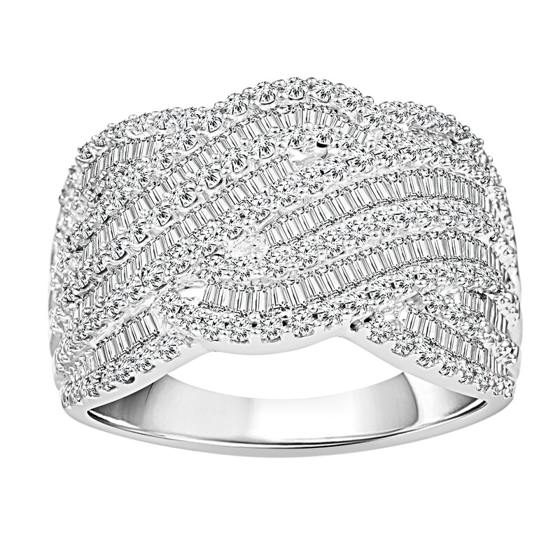 Diamond Fashion Ring 1 ct tw 10K White Gold Sizes 6-8