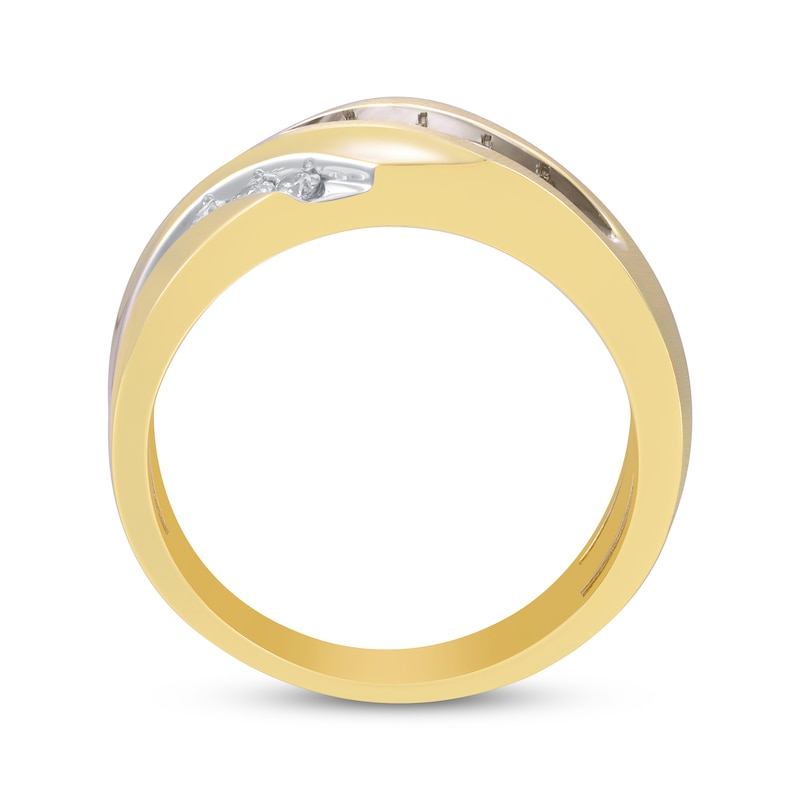 Men’s Brown and White Diamond Ring 1/2 ct tw 10K Yellow Gold