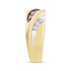 Thumbnail Image 2 of Men’s Brown and White Diamond Ring 1/2 ct tw 10K Yellow Gold