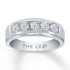 Thumbnail Image 0 of THE LEO Diamond Men's Band 1 ct tw Round-cut 14K White Gold