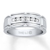 Men's THE LEO Diamond Wedding Band 3/8 ct tw Round-cut 14K White Gold