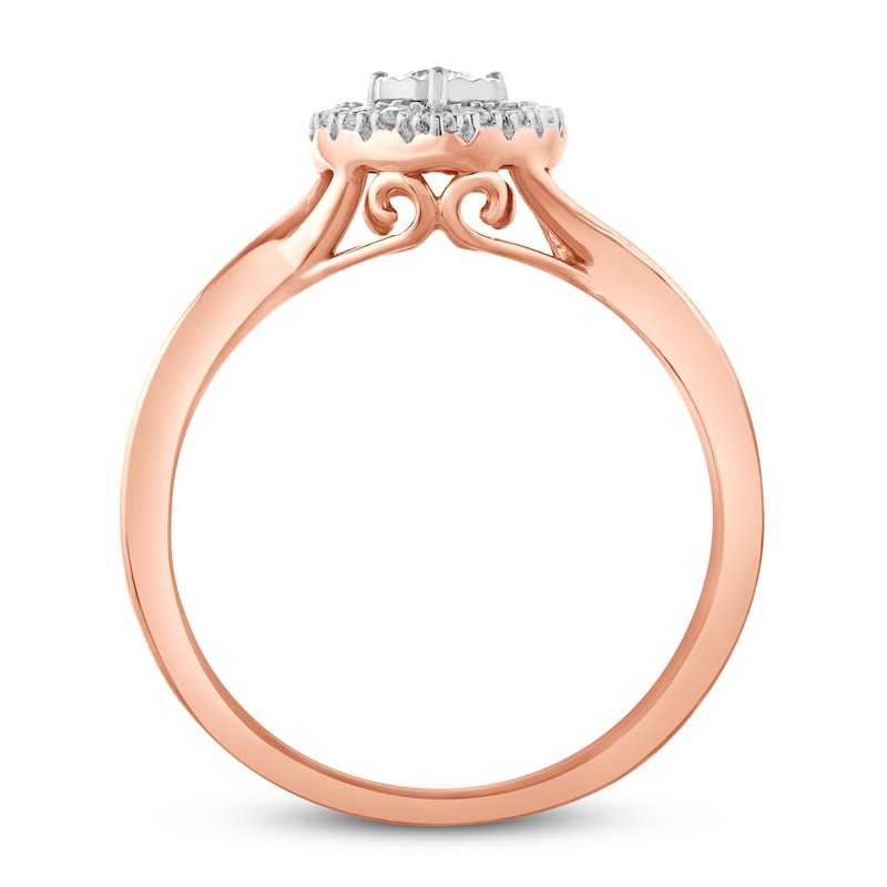 Diamond Heart Ring 1/6 ct tw 10K Rose Gold