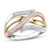 Diamond Ring 1/4 ct tw Round-cut 10K Tri-Tone Gold
