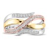 Diamond Ring 1/4 ct tw Round-cut 10K Tri-Tone Gold