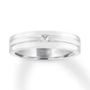 Thumbnail Image 1 of Men's THE LEO Diamond Wedding Band 1/10 ct tw 14K White Gold