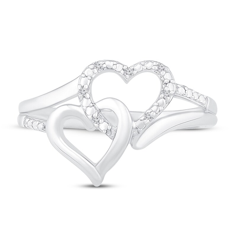 Main Image 2 of Heart Ring Diamond Accent Sterling Silver