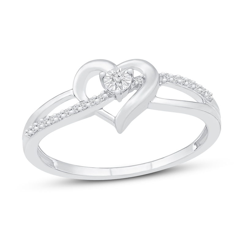 Diamond Heart Ring 1/15 ct tw Sterling Silver
