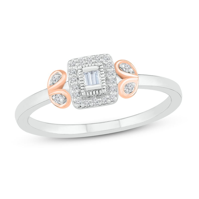 Diamond Ring 1/10 ct tw 10K Rose Gold & Sterling Silver