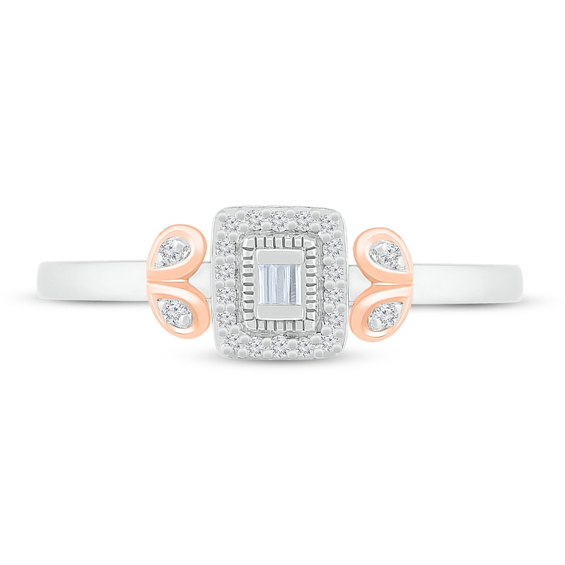 Diamond Ring 1/10 ct tw 10K Rose Gold & Sterling Silver
