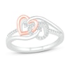 Thumbnail Image 0 of Diamond Heart Ring 1/10 ct tw 10K Rose Gold Sterling Silver