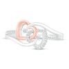 Diamond Heart Ring 1/10 ct tw 10K Rose Gold Sterling Silver