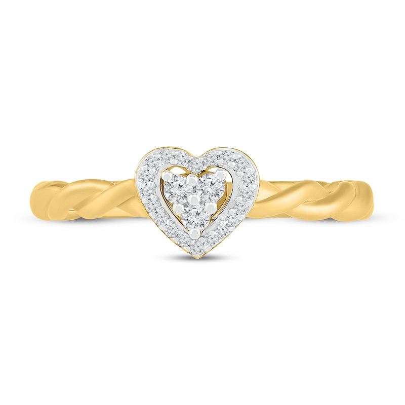 Diamond Heart Ring 1/8 ct tw 10K Yellow Gold
