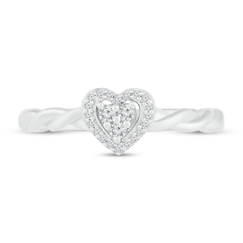 Diamond Heart Ring 1/8 ct tw 10K White Gold