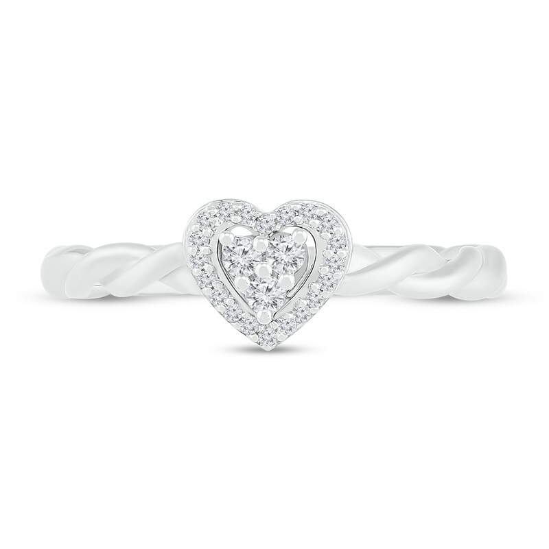 Diamond Heart Ring 1/8 ct tw 10K White Gold