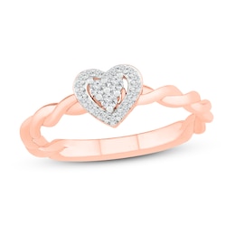 Diamond Heart Ring 1/8 ct tw 10K Rose Gold