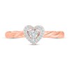 Thumbnail Image 2 of Diamond Heart Ring 1/8 ct tw 10K Rose Gold