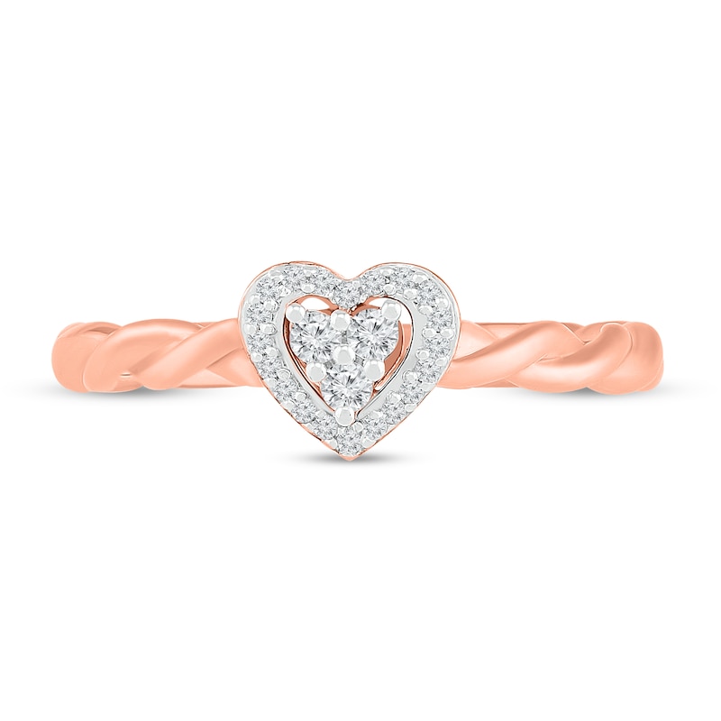 Diamond Heart Ring 1/8 ct tw 10K Rose Gold