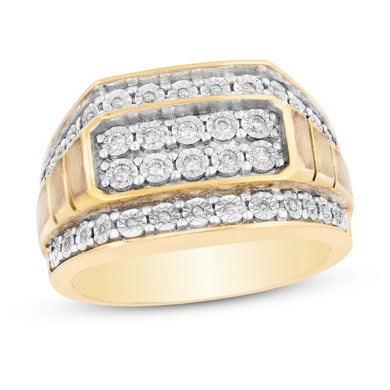 Men's Diamond Wedding Band 1/4 ct tw 10K Yellow Gold