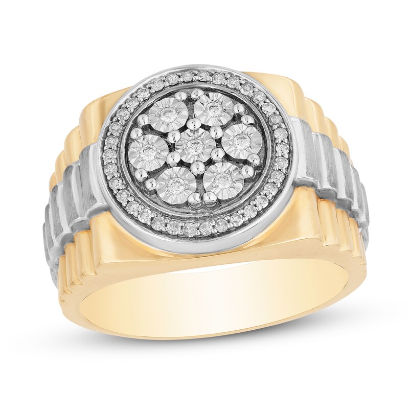 Men's Diamond Wedding Band 1/4 ct tw 10K Yellow Gold