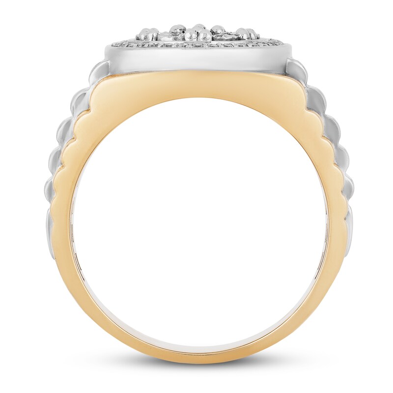 Men's Diamond Wedding Band 1/4 ct tw 10K Yellow Gold