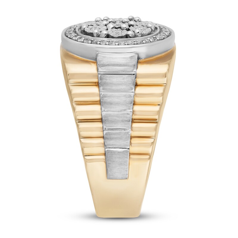 Men's Diamond Wedding Band 1/4 ct tw 10K Yellow Gold