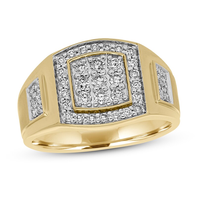 10K Yellow Gold finish Square Lab Created Yellow Diamonds Silver Ring Size 6.5 Best Gift For The Season