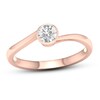 Diamond Solitaire Ring 1/5 ct tw Round-cut 10K Rose Gold