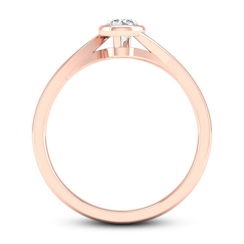 Diamond Solitaire Ring 1/5 ct tw Round-cut 10K Rose Gold