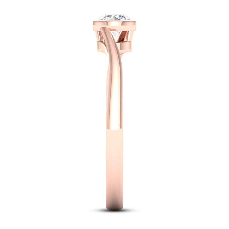Diamond Solitaire Ring 1/5 ct tw Round-cut 10K Rose Gold